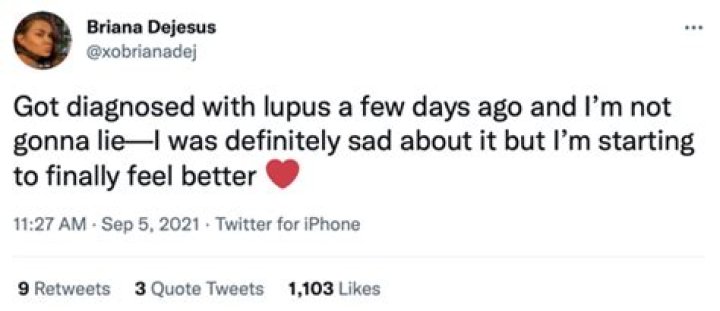 Briana DeJesus Shares She's Been Diagnosed With Lupus