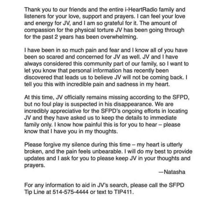 JV Wild 94.9 Lyme Disease, Is He Sick? Wife And Missing Case Update